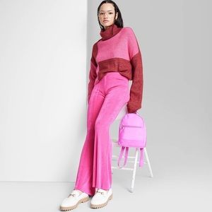 Women's Low-Rise Slinky Knit Flare
Pants - Wild Fable Pink XXS petite